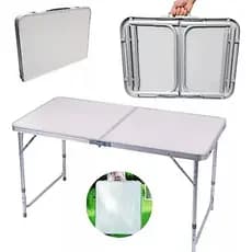 Mesa Dobravel Maleta Para Camping e Praia 120x60 Portatil com Ajuste de Altura Oferta Relampago