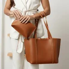 Kit Bolsa Tote Feminina Sacola Grande com Necessaire Interna Feminina Casual Shopping Envio Imediato