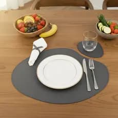 Kit 2 Jogo Americano Sousplat de Couro com Porta Copos para Mesa Jantar Premium