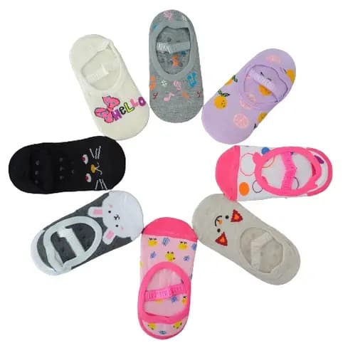 Kit 2, 3 ou 6 Pares Meia Sapatilha Antiderrapante Infantil para Menino ou Menina 0 até 10 anos