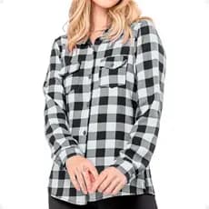Camisa Xadrez Manga Longa Feminina Plus Size Blusa Viscose Festa Junina Quadrilha