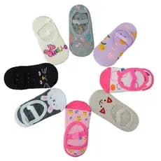 Kit 9 Pares de Meia Antiderrapante Infantil Modelo Sapatilha Meninos e Meninas Estampas Diversas