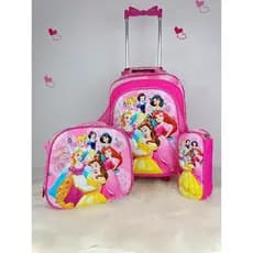 KIT MOCHILA ESCOLAR INFANTIL PRINCESAS COM RODINHAS / KIT MOCHILA + LANCHEIRA+ ESTOJO/MOCHILA MENINA KIT MOCHILA 2026 3D