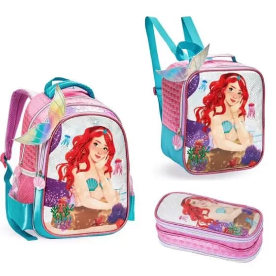 MOCHILA LANCHEIRA SEREIA 3D INFANTIL FEMININA ESCOLAR/ MOCHILA PARA MENINA/ MOCHILA SEREIA 2026