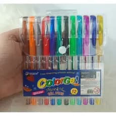 12 ou 24 Canetas em gel - cores sortidas - brilho - Canetas coloridas - Canetas com brilho