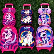 KIT MOCHILA ESCOLAR INFANTIL UNICÓRNIO COM RODINHAS/MOCHILA LANCHEIRA TÉRMICA ESTOJO/MOCHILA PARA MENINA/UNICÓRNIO 2026