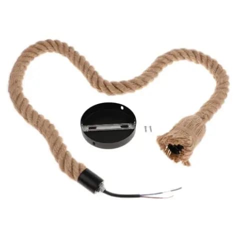 Corda Retro Longa Lustre Pendente Rústico Droplight Parede Luminária 1 lâmpada