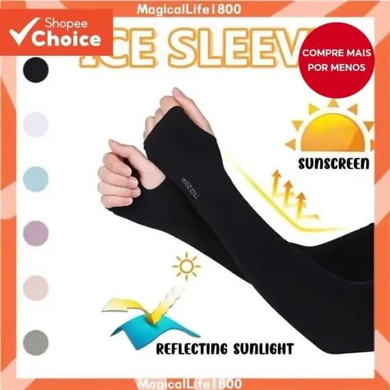 Manga De Gelo Resfriamento Fino Mão Meia Proteção Uv Braço Capa Masculino Esporte.+Makeupnails+