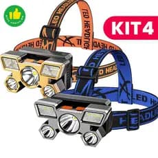 Lanterna Holofote De Cabeça 5 LED Super Brilhante À Prova D 'Água USB Recarregável 4 modos MAKE UP