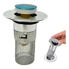 Filtro De Ralo Pia Inox Coletor Drenagem Anti Odor Sifão.-Makeupnails-