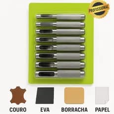 Kit Vazador Furador Couro Borracha Eva Feltro Papel Cinto Chinelo Perfurador Manual P/ Artesanato