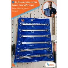 Kit Jogo Chave Estrela 6 A 17mm Estriada Estria Execellet combinada uso Profissional hobby bike