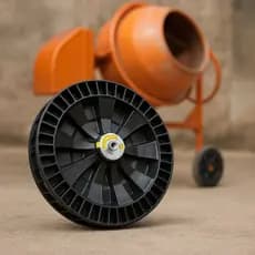 Roda Universal para betoneira eixo 43mm 1 polegada Reforçada para carga até 350 kg