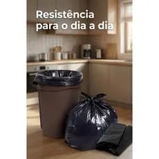 Saco de Lixo Preto Reforçado Antivazamento Antiodores p/ Lixeiras Uso Doméstico Comercial 100 Unidades