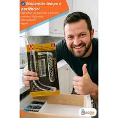 Cabo Extensor Flexível Para Parafusadeira Eixo Alongador com kit soquetes e bits fenda phillips torx