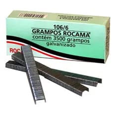 Refil grampos Rocama para grampeador tapeceiro 106/6 Com 3500 unidades Madeira Marcenaria  Tecido. .