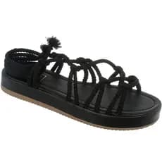 Sandália Rasteira Feminina Flatform de Amarrar