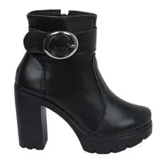 Coturno Feminino Plataforma Com Detalhe Em Fivela Redonda Tendência