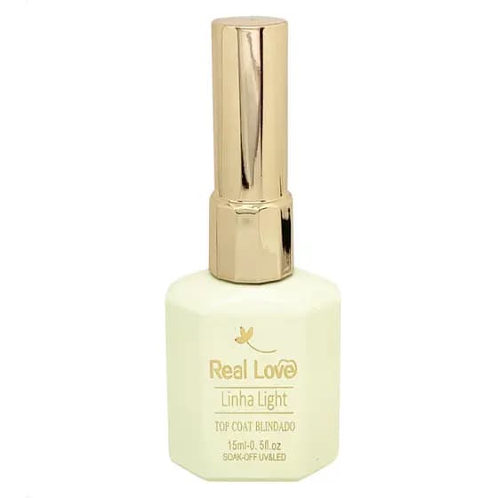 Top coat de unhas de gel Real Love Blindado Soak off 15ml