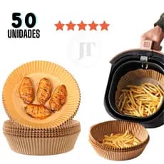 50 Papel Descartável Air Fryer Fritadeira 20 cm Forro Filtro Protetor Antiaderente Forma Forno Elétrico Microondas Barat