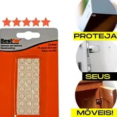 Adesivo Protetor BestFer Anti Impacto 24 pçs - 8mm P/ NÃO Bater a Maçaneta na Porta Proteja Armários Cuidado Proteção Casa e Móveis