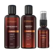 Kit Barba Macia com Shampoo Condicionador Óleo Hidratante Masculino Barba Cabelo Cheiroso Condado