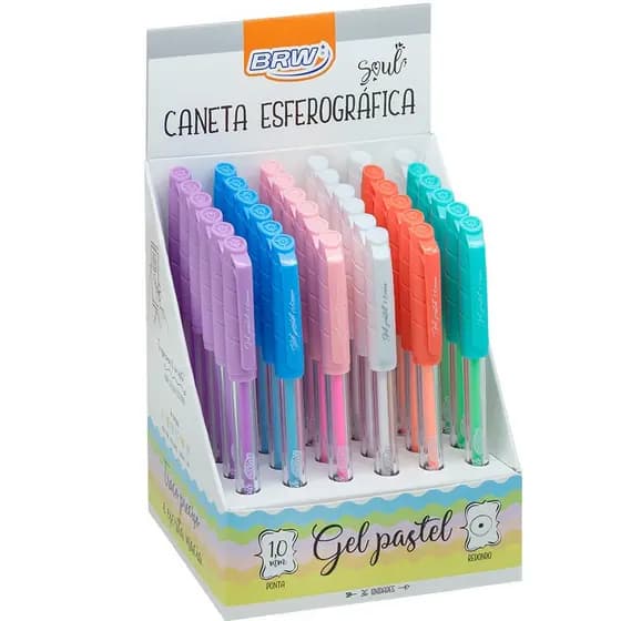 Caneta GEL Pastel Esferográfica 1.0 - BRW (Caneta gel branca, Caneta Gel Pastel)