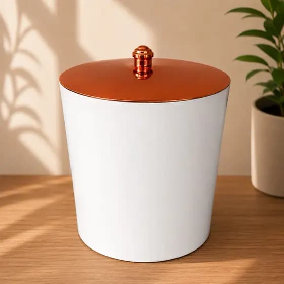 Lixeira Banheiro 5 Litros Pia Com Tampa Rose Gold Cozinha