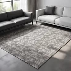 Tapete Dubai Algodão Cinza Antiderrapante Sala Quarto Macio Moderno 15% Poliéster 85% Algodão Luxo