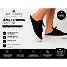 Tênis Feminino Calce Facil Aberto Cadarço Cores Básico Praticidade