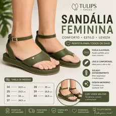 Sandália Feminina FlatForm Verde Escuro Fecho Lateral