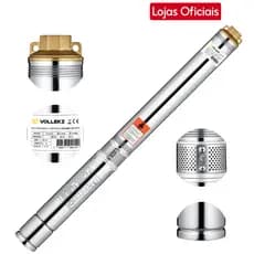 Bomba Submersa Caneta Palito 3 Pol 1HP Vollekz 3600 L 220V - bomba p/ Poço Artesiano c/ 17 Estágios
