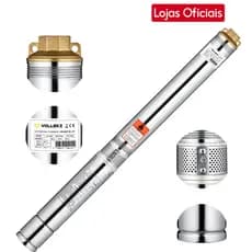 Bomba Submersa Caneta Palito 3 Pol 1/2HP Vollekz 3600 L 220V - bomba p/ Poço Artesiano c/ 9 Estágios