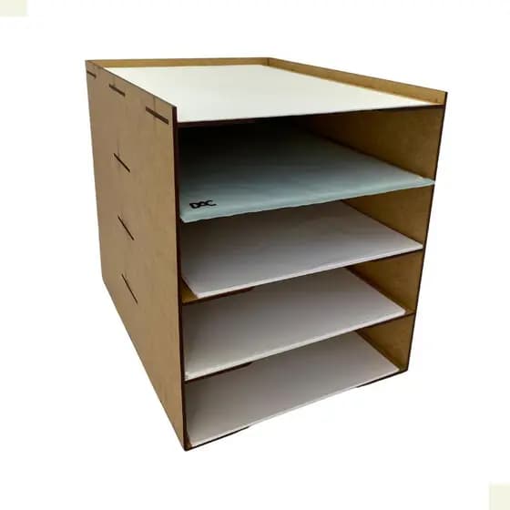 Organizador De Papel A4 E Documentos 5 Andares Mdf Cru