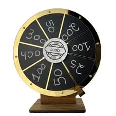 Roleta Da Sorte Portátil Premios Sorteio Acrílico Dourado