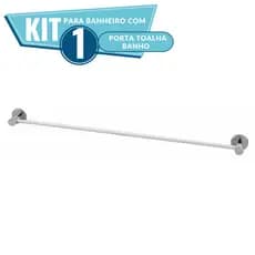 Suporte Porta Toalha de Banho, Bnheiro, Parede Stander Reto Aço Inox
