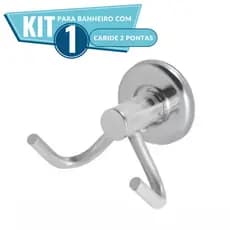 Cabide Gancho Toalha Banheiro, Parede, Duplo Aço Inox Alumínio