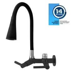 Torneira em ABS Preta Cozinha parede Filtro Purificador 1/2"ou 3/4''  CORPO PRETO TPM