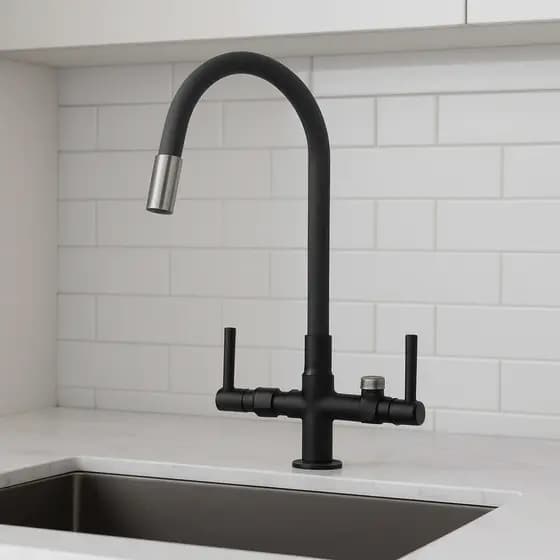 Torneira para pia de cozinha preta/gourmet/bancada/para filtro, máquina e Purificador 1/4, 1/2, 3/4