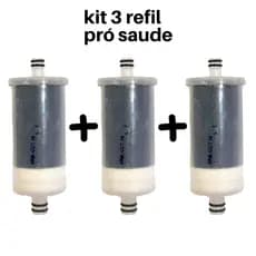 Kit 3 Refil Pro-saúde de Torneira de Cozinha Carvão Ativado 02 Saída