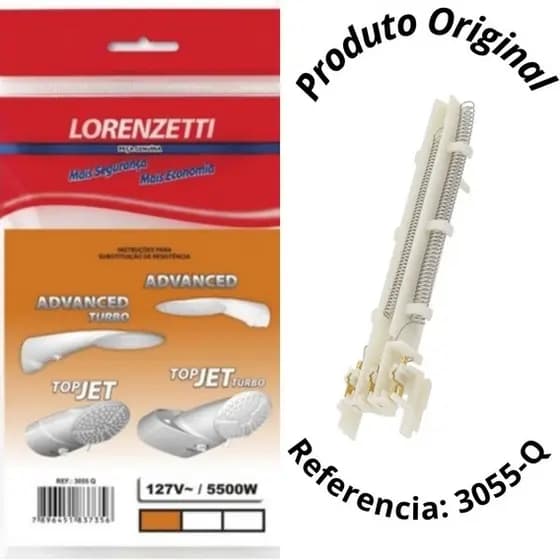 Resistência Ducha Top Jet/Advanced Multitemperaturas 5500W X 127V - Ref: 3055-Q - Original Lorenzetti