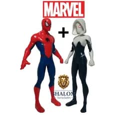 Kit 2 Bonecos Marvel Homem Aranha e Spider Gwen 9,5cm Avengers Action Figure Infantil