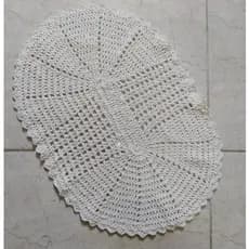 Promoção - Tapete de Crochê Cru - Oval Multiuso - Tapete em Crochê - Artesanato