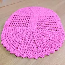 Tapete de Crochê Rosa - Oval Multiuso - Tapete em Crochê - Artesanato
