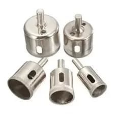 JOGO COM 5 BROCAS DIAMANTADAS 25-50MM CERAMICA VIDRO PISO