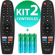 Kit Controle Remoto Compatível Com Tv Multilaser Smart Tl042 Tl045 TL046