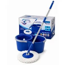 Mop Giratório Desaguador Balde 360º Ajustável e Automático Cabo Inox