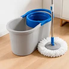 Mop Giratório Desaguador Ajustável Balde 360º Automático Cabo Inox