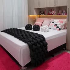 Peseira ou manta P/ Cama Queen Trançada Nó Escandinavo 2,50 metros
