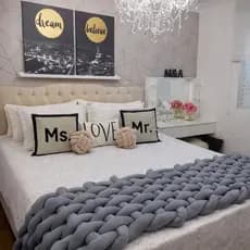 Peseira ou manta P/ Cama casal Trançada Nó Escandinavo 2 metros